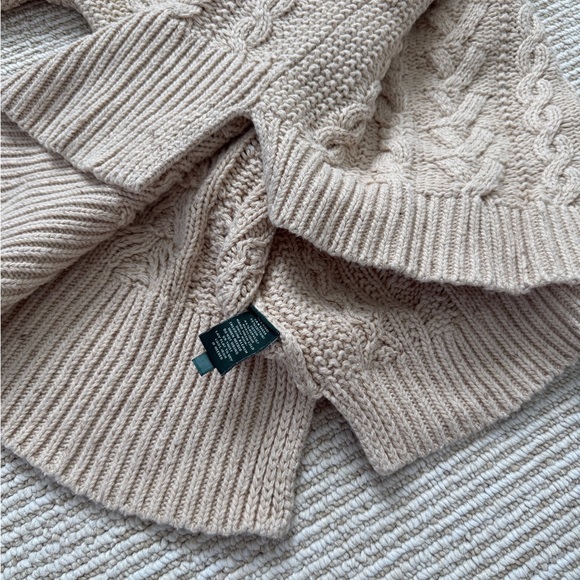 Ralph Lauren Cozy Cable Knit Turtleneck Sweater - Tan - Picture 6 of 7